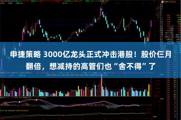 申捷策略 3000亿龙头正式冲击港股！股价仨月翻倍，想减持的高管们也“舍不得”了